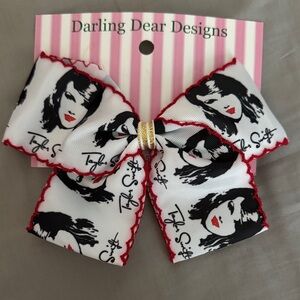 Kids Hair Bow - White and Black